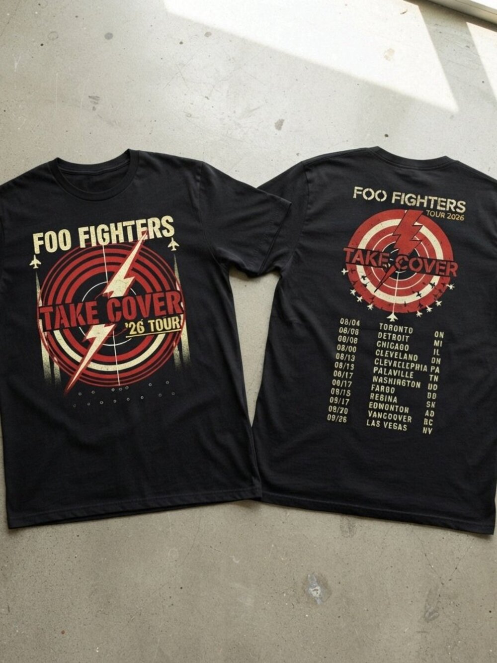 Foo Fighters Take Cover 2026 Tour Graphic T-Shirt